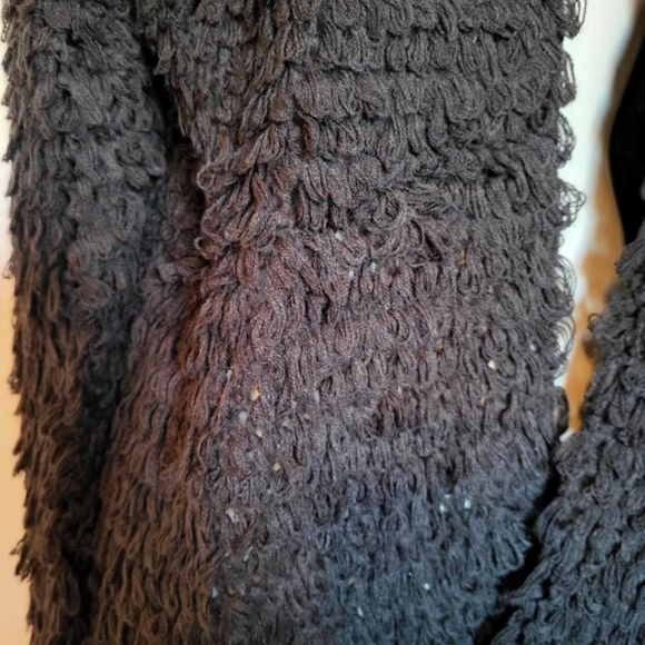 FOREVER 21 Women's Black Looped Open Front Sweater Cardigan Size Small NWOT - Picture 3 of 4